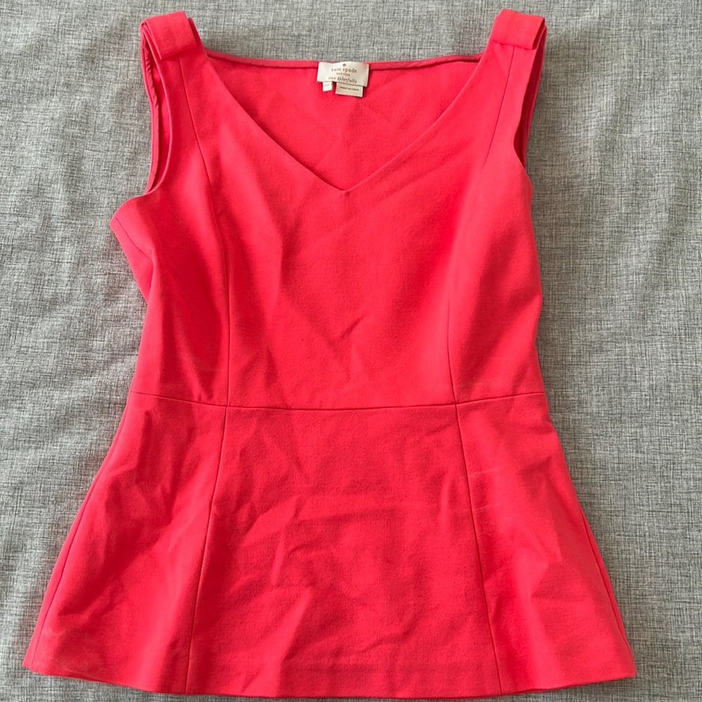 Kate Spade neon coral tank with bow straps size 00